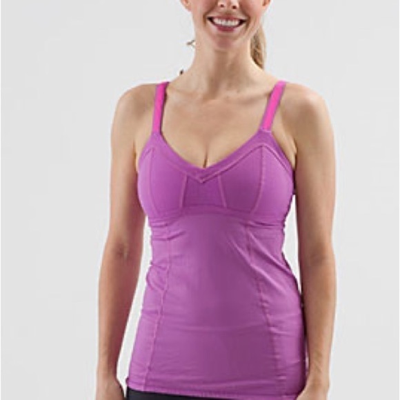 LULULEMON Speed Up Tank Pink Lilac Size 4 Zippered Pocket Luxtreme - Picture 3 of 8